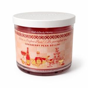 Bath & Body Works Cranberry Pear Bellini 3-Wick Candle 14.5 oz New Unused